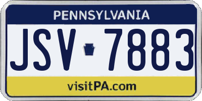 PA license plate JSV7883