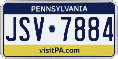 PA license plate JSV7884
