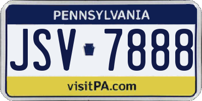 PA license plate JSV7888