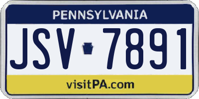 PA license plate JSV7891