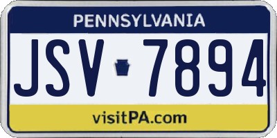 PA license plate JSV7894