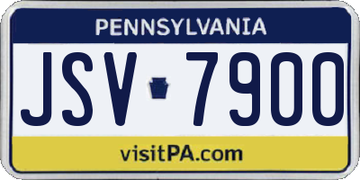 PA license plate JSV7900
