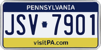 PA license plate JSV7901