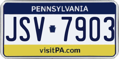 PA license plate JSV7903