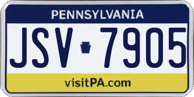 PA license plate JSV7905