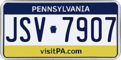 PA license plate JSV7907