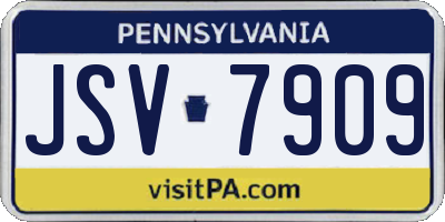 PA license plate JSV7909