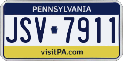 PA license plate JSV7911
