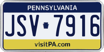PA license plate JSV7916