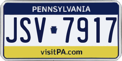PA license plate JSV7917