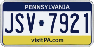 PA license plate JSV7921
