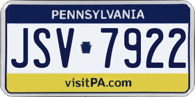 PA license plate JSV7922