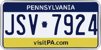 PA license plate JSV7924