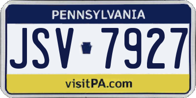 PA license plate JSV7927