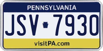 PA license plate JSV7930