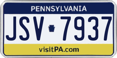 PA license plate JSV7937