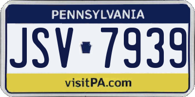 PA license plate JSV7939