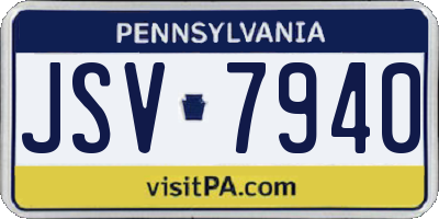 PA license plate JSV7940