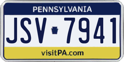PA license plate JSV7941