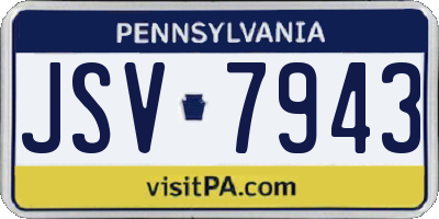 PA license plate JSV7943