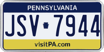 PA license plate JSV7944