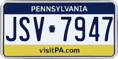 PA license plate JSV7947