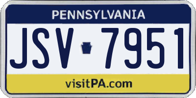 PA license plate JSV7951