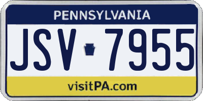 PA license plate JSV7955
