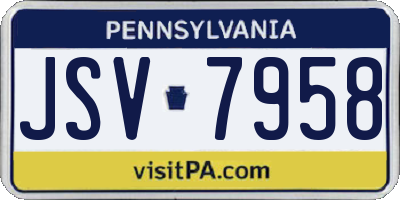 PA license plate JSV7958
