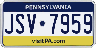 PA license plate JSV7959