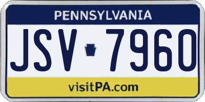 PA license plate JSV7960