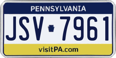 PA license plate JSV7961