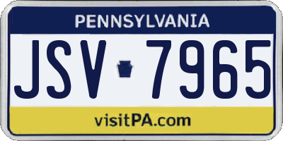 PA license plate JSV7965