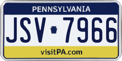 PA license plate JSV7966