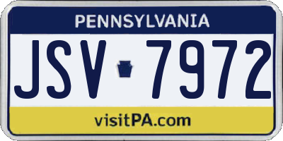 PA license plate JSV7972