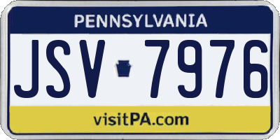 PA license plate JSV7976