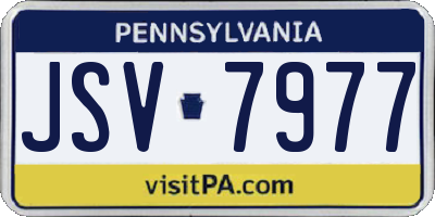 PA license plate JSV7977