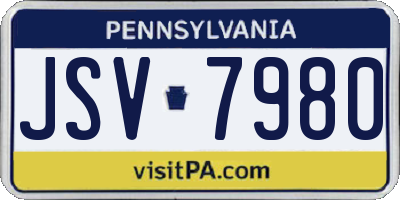 PA license plate JSV7980