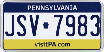 PA license plate JSV7983