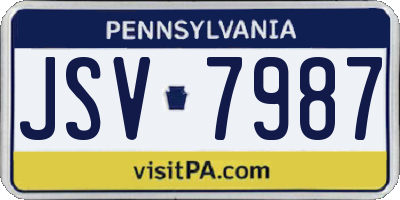 PA license plate JSV7987
