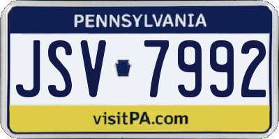 PA license plate JSV7992