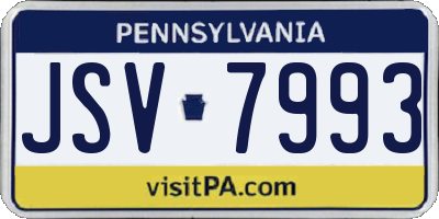 PA license plate JSV7993