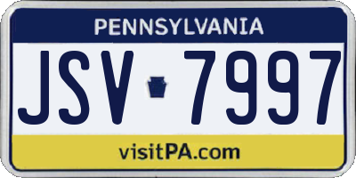 PA license plate JSV7997