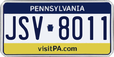 PA license plate JSV8011