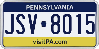 PA license plate JSV8015
