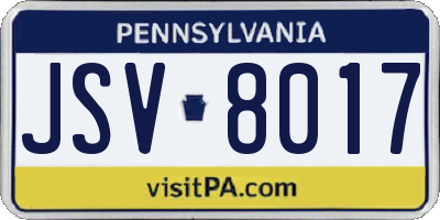 PA license plate JSV8017