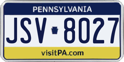 PA license plate JSV8027
