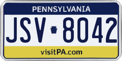 PA license plate JSV8042