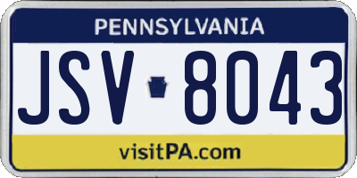 PA license plate JSV8043