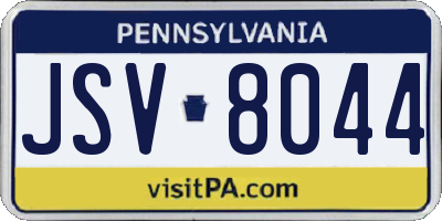 PA license plate JSV8044